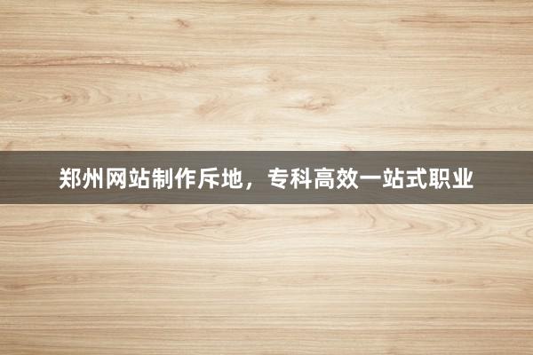 郑州网站制作斥地，专科高效一站式职业