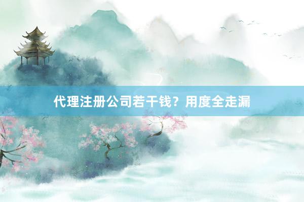 代理注册公司若干钱？用度全走漏